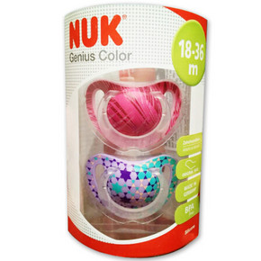 NUK 硅胶安抚奶嘴 3段 2个 9.9元