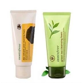 人气组合# Innisfree 济州岛火山岩洗面奶+绿茶精萃洗面奶 85元