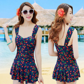 迪得雅 女士保守钢托裙式泳衣 多色可选 19元包邮(29-10券)