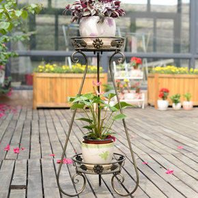 晶赞 绿萝吊兰多层铁艺小号花架 多色可选 16元包邮(26-10券)