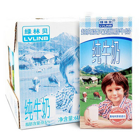 奥地利进口 绿林贝脱脂纯牛奶 1L*12盒 58.9元