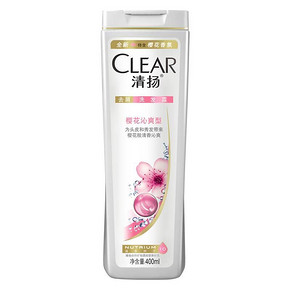清扬 CLEAR 去屑洗发露 樱花沁爽 400ml 折24.9元(199-100)