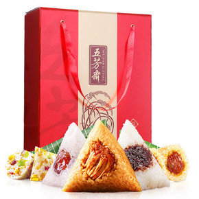 五芳斋 粽子礼盒 1200g 5味12只 26.9元包邮(76.9-50券)