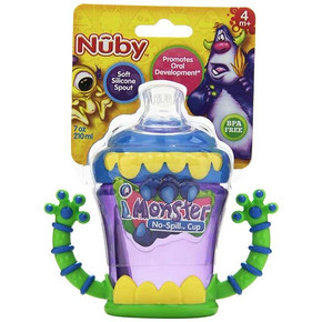 美国 Nuby 努比 儿童小怪兽 双把手3D儿童学饮杯 28元