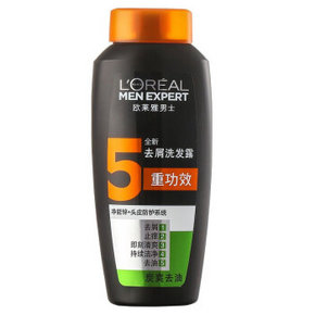 手慢无#  欧莱雅 男士去屑洗发露 炭爽去油 50ml*4瓶 7元包邮(140-133券)