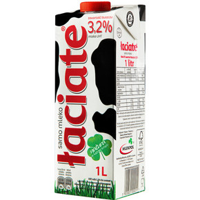 Laciate 艾鲜 高温灭菌全脂牛奶 1L*12盒 59.9元
