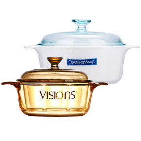 VISIONS 康宁 0.8L透明锅+1.25L白锅二件套 199元包邮 (299-100)