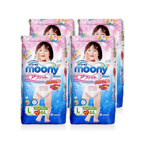 加倍柔软# moony 尤妮佳 女宝宝用拉拉裤 L 44片 69元(3件包邮)