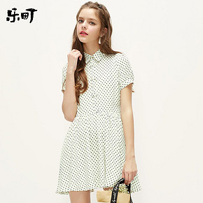乐町 波点复古雪纺连衣裙 79元包邮