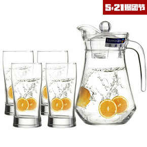 乐美雅 鸭嘴型玻璃水壶水杯 5件套 19.9元