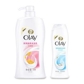 玉兰油 沐浴露 深润滋养型1L+莹亮滋养型300ml  29.9元