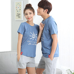 前15分钟# 南极人 夏季短袖情侣睡衣套装 55元包邮(买2免1)