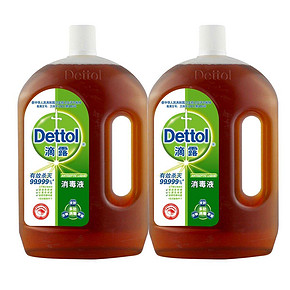 Dettol 滴露 消毒液1.8L+1.2L 折64.9元(119,300-150)