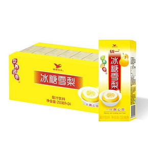 统一 冰糖雪梨（梨汁饮料） 250ml*24盒/箱 19.9元