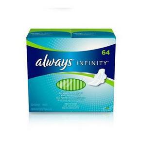 美国 always infinity 极致超薄卫生巾 27cm*64片 104元包邮(149-45)