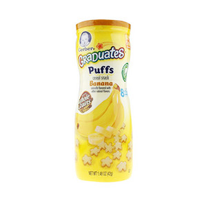 #六一#美国 Gerber 嘉宝 全麦香蕉味水果星星泡芙 42g 9.9元
