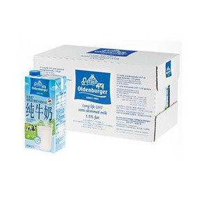 神券终于来好价！欧德堡 部分脱脂牛奶1L*12 +德运全脂牛奶200ml*24 108元