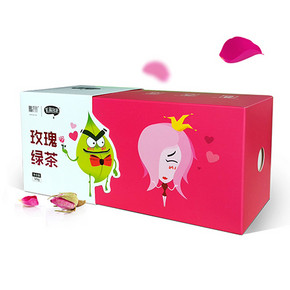 玫瑰遇上绿茶# 鹏翔 玫瑰花茶绿茶组合 50g 9.9元包邮(29.9-20券)