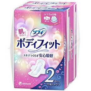 尤妮佳 干爽透气无闷热贴身护翼卫生巾 日用 22片*2包 19.9元