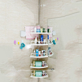 柏康 免打孔浴室四层三角置物架 33.9元包邮