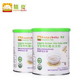 HAPPYBABY 禧贝 有机糙米米粉 1段 198g*2罐 18.5元