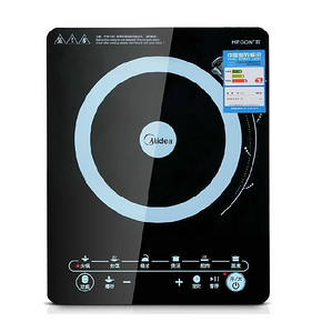 手慢无券# 美的 超薄触摸电磁炉+热水壶+赠品15件套 208元(308-100券)