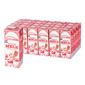 Globemilk 荷高 脱脂纯牛奶200mlx24瓶 58元