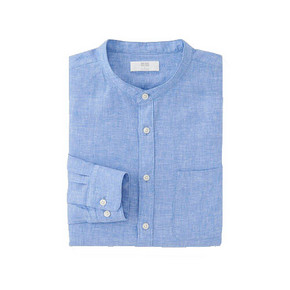 #父亲节#UNIQLO 优衣库 男装高级麻立领衬衫 149元