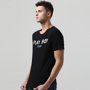 花花公子 夏季字母印花简约短袖t恤 24元包邮(74-50券)