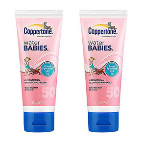 美国 水宝宝 水嫩防水防晒乳液(粉) SPF50 88ml*2  95元