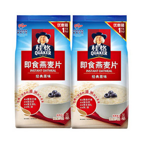 QUAKER 桂格 即食燕麦片袋装 1000g*12袋 110.8元包邮(178.8-68券)