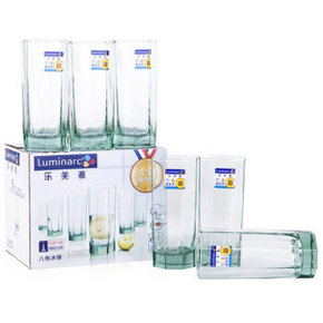 乐美雅 八角凝彩直身杯28CL (冰绿) 六只装 29.9元