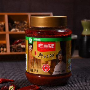 赵雅芝代言# 恒星 四川特产 正宗郫县红油豆瓣酱 1000g 9.9元包邮(19.8-10券)