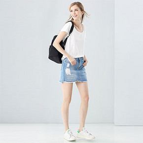 SOLD ON STYLE 学院风牛仔半身裙 29元包邮(69-20券)