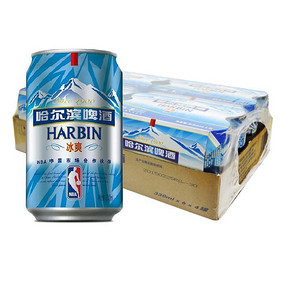 撸串好搭档# 哈尔滨 啤酒冰爽 330ml*24瓶 44.9元