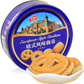 华美 欧式风味 曲奇饼干 蓝罐装 258g*10罐 59元(99-40)