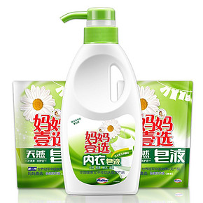 妈妈壹选 内衣皂液300g+倍柔皂液袋装100g*2件 0点 9.9元包邮