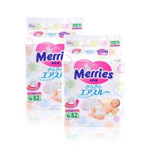 花王 Merries 妙而舒 婴儿纸尿裤 S 82片*2包装 189元包邮(178+21-10券)