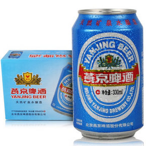 燕京啤酒 11度蓝听听罐装 330ml*24听 48元