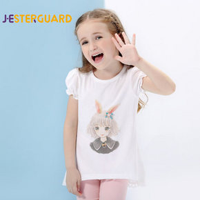 前10分钟# JE卡通半袖体恤女宝宝纯棉上衣 16.5元(33-16.5)