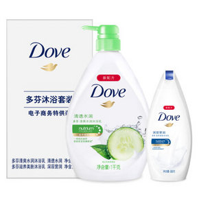 多芬 沐浴乳 清透水润1kg+深层营润300g  24.6元(36.9，买3免1)