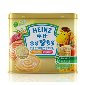 亨氏 金装智多多肉鱼双口味配方营养米粉 200g 折16.6元(24.9，买3免1)