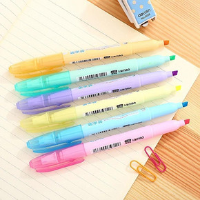 得力 彩色荧光笔6支装 5.9元包邮(8.9-3券)