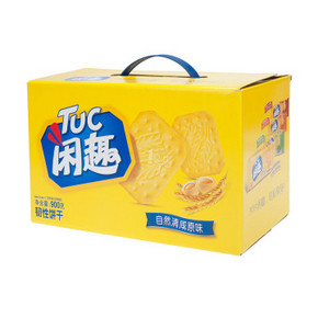 闲趣 韧性饼干 自然清咸原味 900g+ 蒙牛 纯牛奶 250ml*16包 32.8元