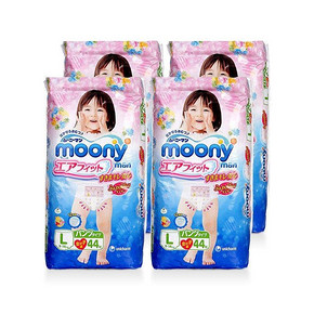 moony 尤妮佳女宝宝用拉拉裤 L 44片X4包装 313.4元包邮(278+35.4-20券)
