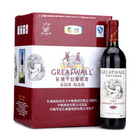 长城 精选级赤霞珠干红葡萄酒 750ml*6瓶 赠手提袋6个 折166.4元(2件8折)