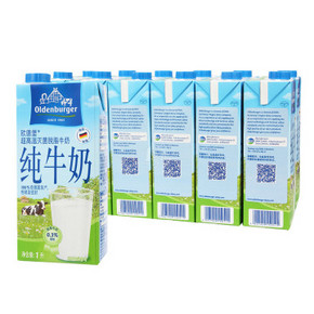 手机端# 德国进口 欧德堡 超高温灭菌脱脂牛奶1L*12盒 68元