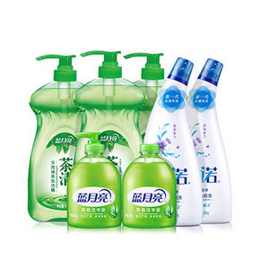 秒杀预告# 蓝月亮 洗洁精1kg*3瓶+洁厕液500g*2瓶+洗手液500g*2瓶 7点 0.01元
