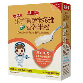 限地区# Beingmate 贝因美 乐护-果蔬宝多维营养米粉 225g 6.18元