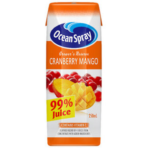 微信端# Ocean Spray 优鲜沛 99% 蔓越莓芒果复合果汁 250ml 3.9元(2.9+1)